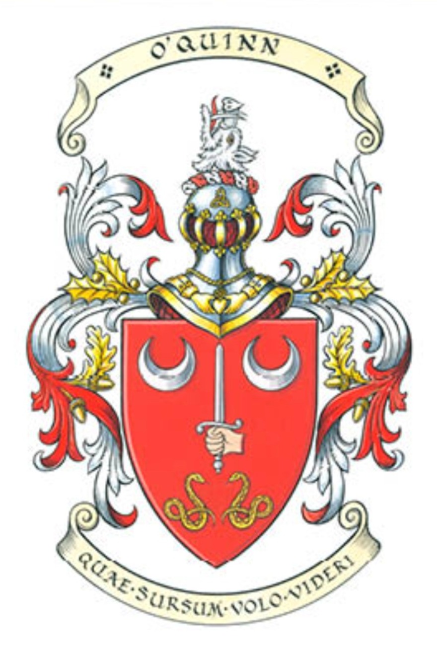 Decorative Ó Cuinn heraldic emblem